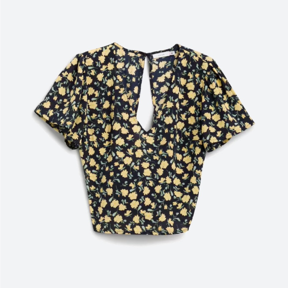 LUSH Brie Tie Back Crop Blouse